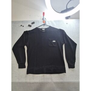 The Hundreds Thermal Shirt Mens Medium Black Cotton Logo Crew Neck Long Sleeve